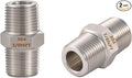 2PCS Hex Nipple 3/8" x 3/8" Male Pipe Fittings, 304 Stainless Steel 3/8 inch by SNUTUYA