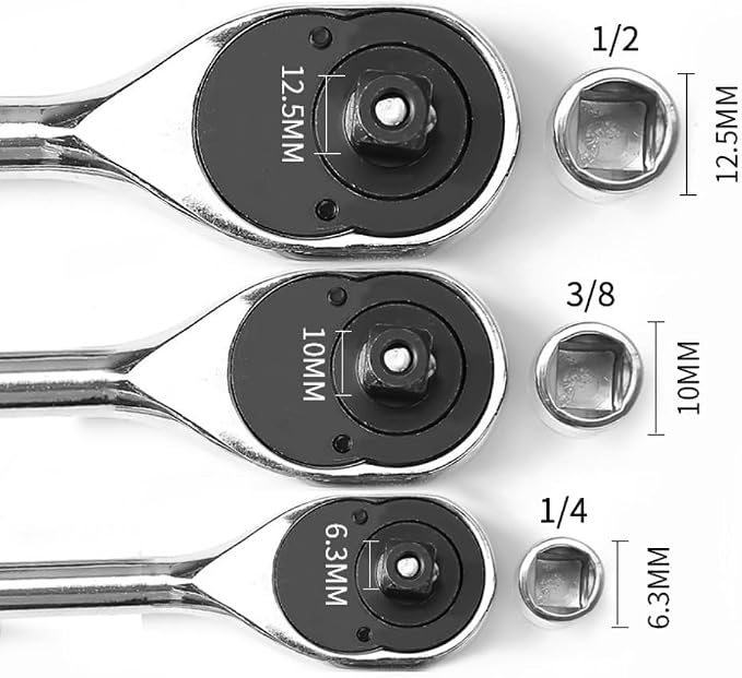6 PCS Socket Adapter and Reducer Set, 1/4 to 3/8, 3/8 to 1/2, 1/4 to 1/2 Impact - Image 8