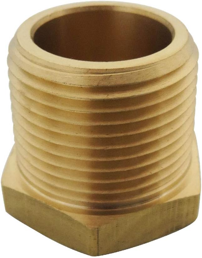 1" NPT Male x 3/4" NPT Female Reducer Bushing Adapter Brass Hex Reducing Pipe - Image 5