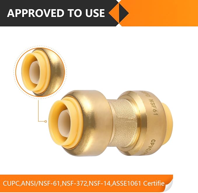 200PC HeSun Pushfit Coupling, 3/4"x3/4" Push to Connect Plumbing Fittings | - Image 4