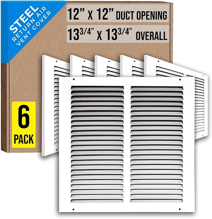Fits 12x12 Duct Opening | Steel Return Air Grille by Handua | Vent Cover Grill by Handua