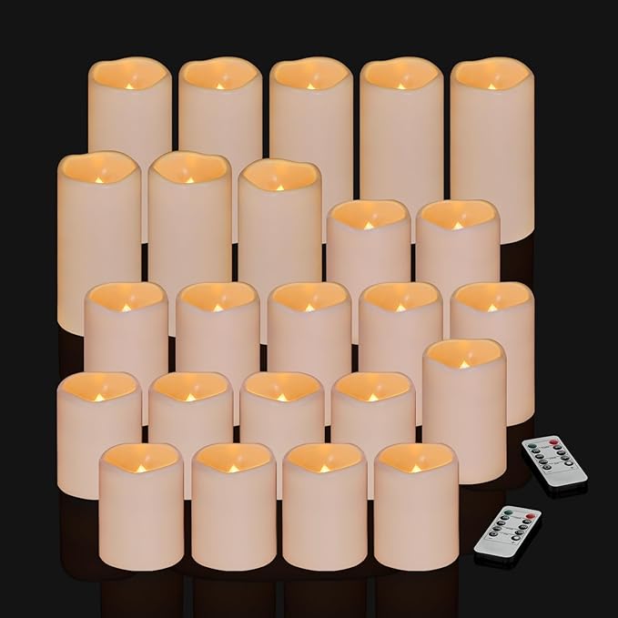 Flameless Candles 4" 5" 6" Outdoor Indoor Pillars Battery Operated Flickering by Artmarry