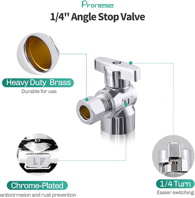 2 Pack Premium Brass Chrome plated 1/2" FIP Female Thread x 3/8 Inch OD - Image 4