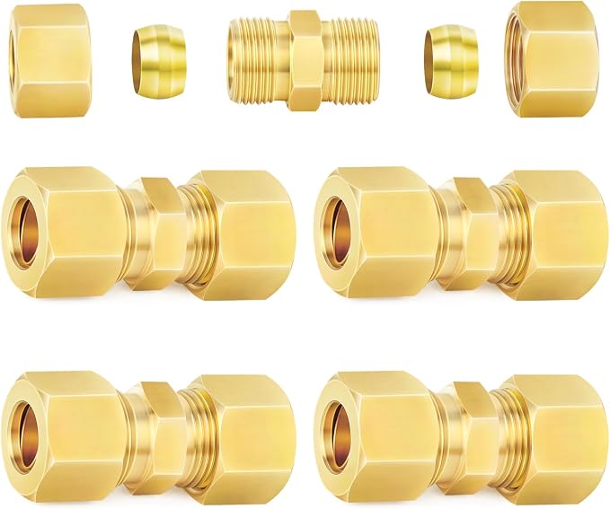 ChillWaves Brass Compression Tube Fitting, 1/2" OD x 1/2" OD Compression Union by VisittheCHILLWAVES