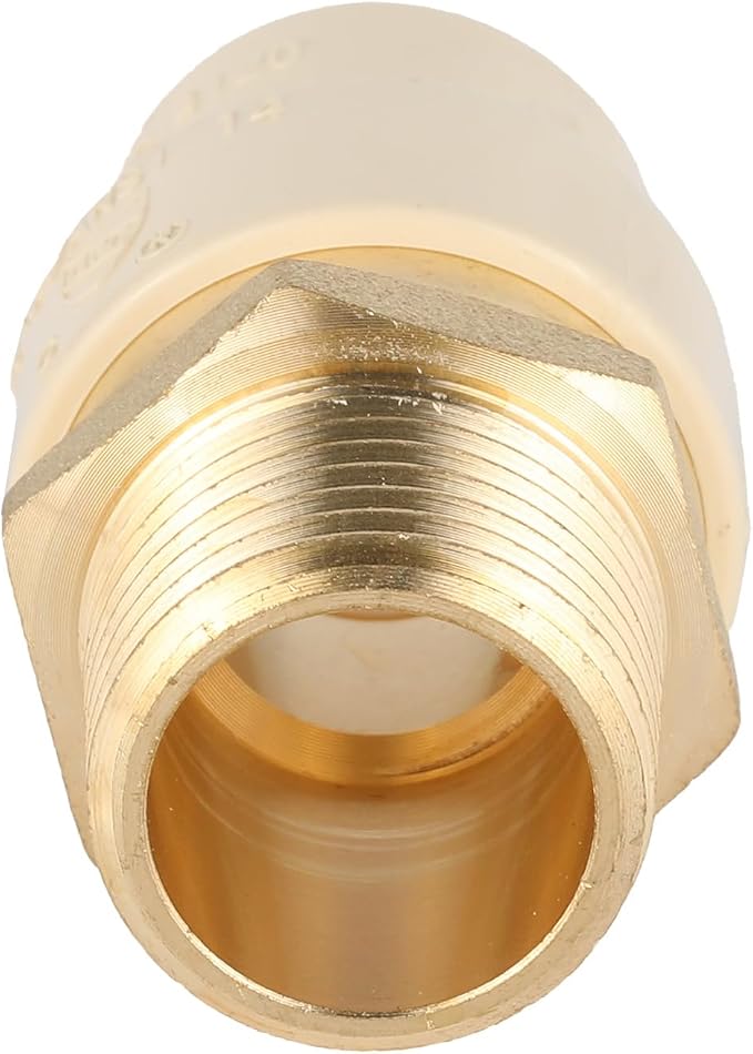 EFIELD 1/2"CPVC X 1/2"Male Thread NPT Transition Coupling, Brass Adapter Pipe - Image 3
