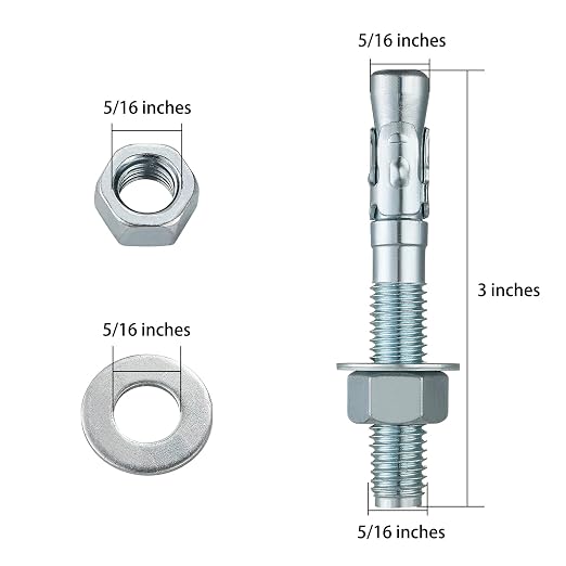 Wensilon 5/16x3" 50Pcs Inch Standard Fasteners - Image 2