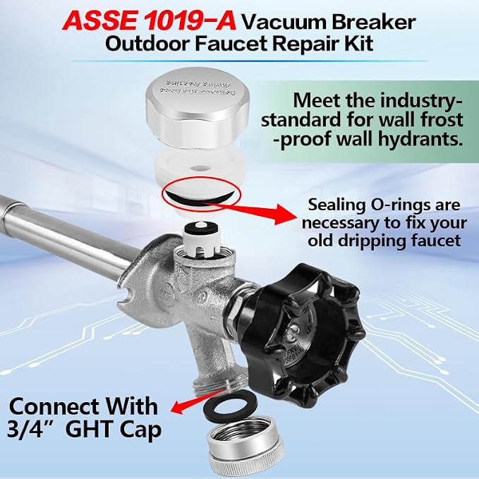 2PCS Outside Faucet Repair Kit, Asse1019-A Repair Kit | Anti Siphon Valve - Image 5