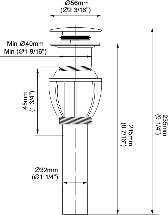 TIORIY Vessel Sink Drain Without Overflow, Plastic Bathroom Pop up Sink Drain - Image 3