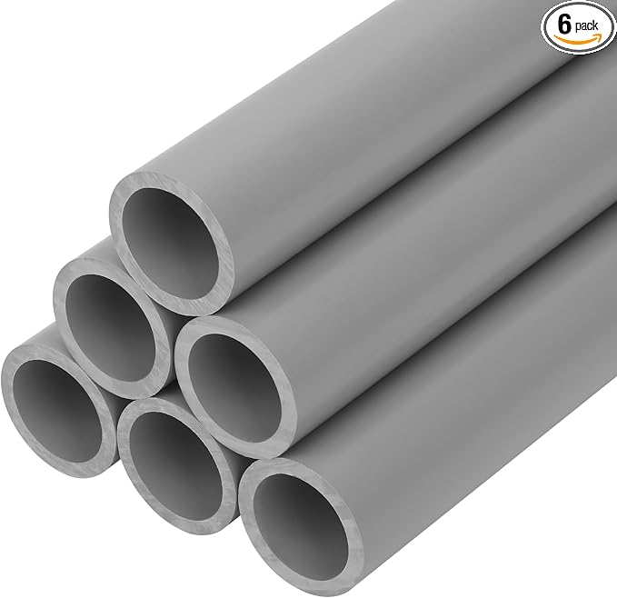 6Pcs 1/2 Inch Grey Electrical Conduit PVC Pipe 17" Long Sch40 PVC Rigid Tube by CKVIHAV