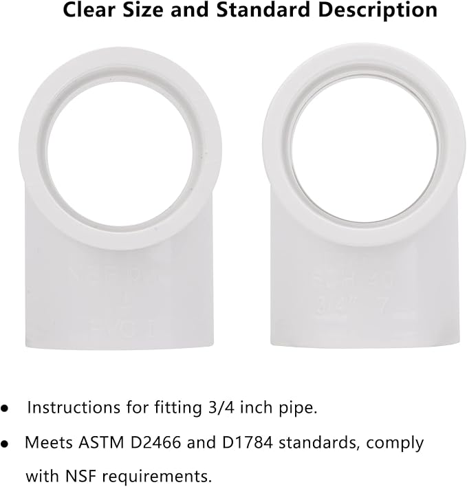 20 Pack 3/4in Tee 3 Way PVC Pipe Fittings Connector, Furniture Build Grade - Image 5
