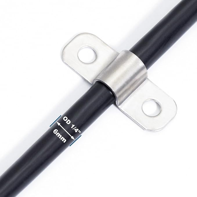 1/4 Inch Stainless Steel Conduit Clamps 2 Hole Pipe Clamps U Pipe Bracket - Image 3