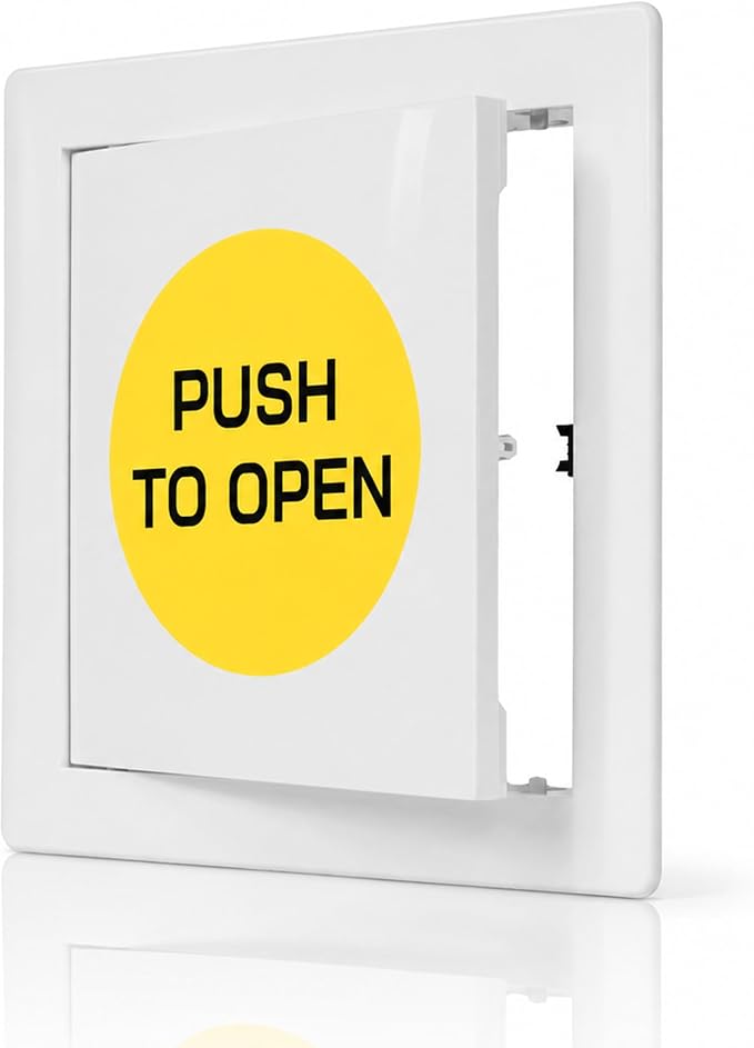 Vent Systems 6" x 6" Push-to-Open ABS Access Door – White Plastic Access Panel by VentSystems