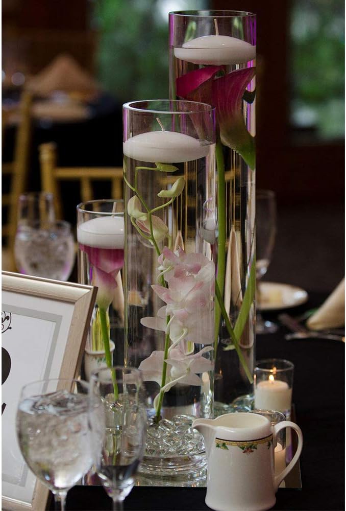 WGVI Quality Thick Weighted Clear Cylinder Glass Vases, Skinny Bud Tall Vase - Image 7