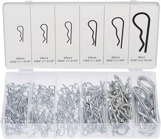 Neiko 50457A Cotter Pin Assortment Kit, 150 Piece Zinc Plated Steel Clips by NeikoTools