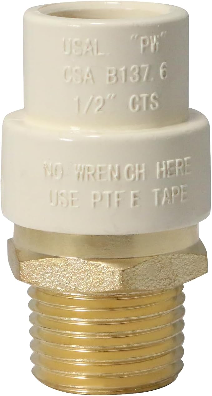 10 Pack XFITTING 1/2" Male CPVC Adapter, 1/2 MNPT CPVC Coupling - Image 3