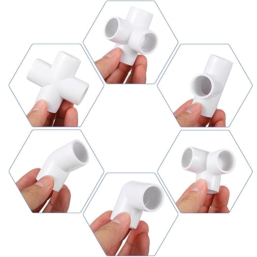 Xuniea 42 Pieces 1/2 Inch PVC Pipe Fittings Elbow Set Tent Connection Tee Heavy - Image 3