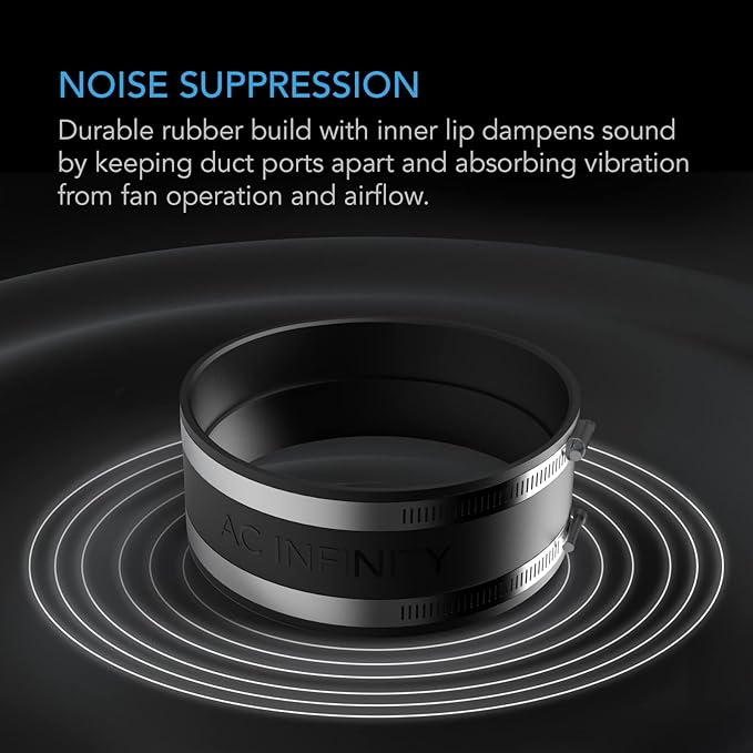 AC Infinity Noise Reduction Clamp 6-Inch, Duct Coupler. | Stainless Steel Clamps - Image 4