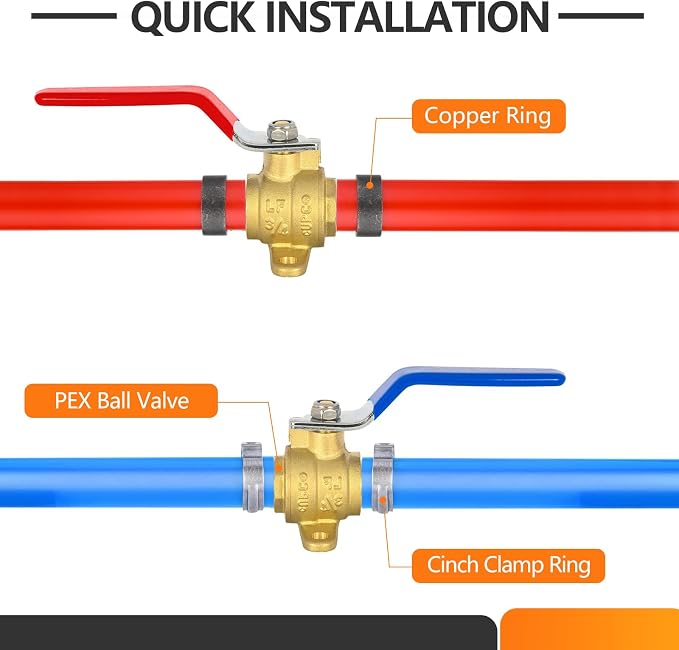 30PC HeSun 3/4 Inch PEX Ball Valves - Image 4