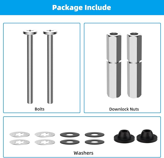 Hibbent 2 PCS Toilet Seat Bolts Kit, Stainless Steel Bolts - Image 9