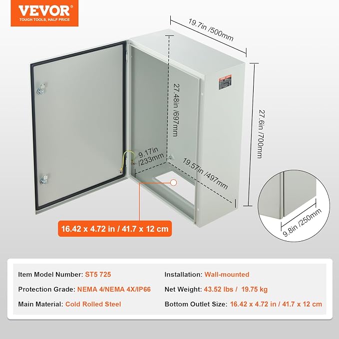 VEVOR Electrical Enclosure Box IP66 0, Industrial, Commercial and Agricultural - Image 7