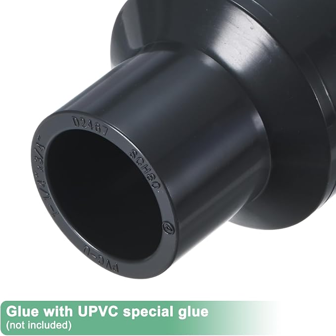 M METERXITY 4-Pack UPVC Reducer Pipe Fitting 1-1/4"x3/4" Reducing Grey | - Image 4