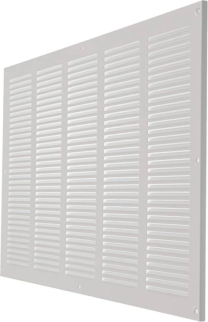 Repa Market Air Vent Cover 20x12 Inch White Galvanized Steel Louvered Grill - Image 7