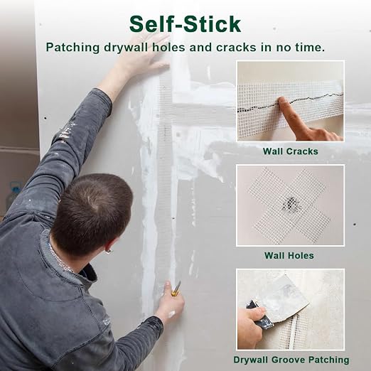 Drywall Joint Tape 1.97IN x 180 FT, Heavy-Duty Self-Adhesive Fiberglass Mesh - Image 4