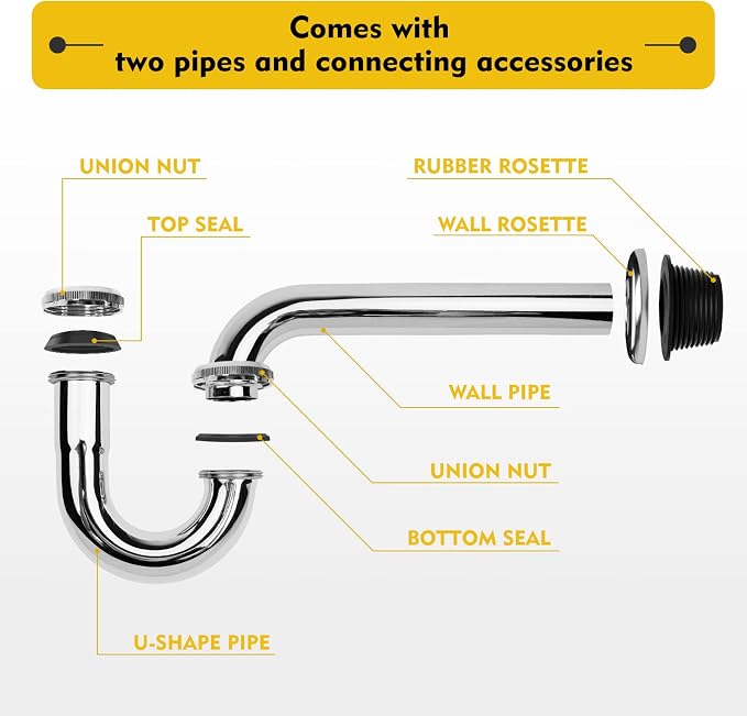 Stainless 2 Pack Steel P-Trap - Image 4