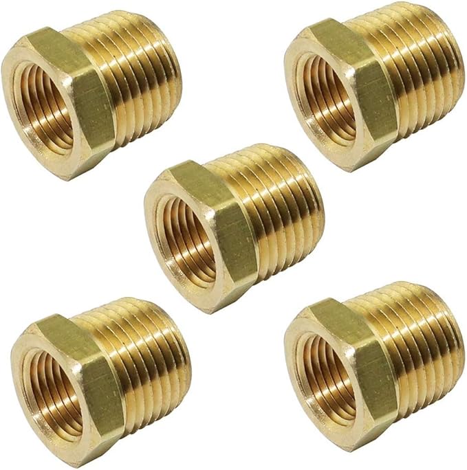 3/8" NPT Male x 1/4" NPT Female Brass Bushing Reducer Adapter Reducing Pipe by TLTOOLEGIN