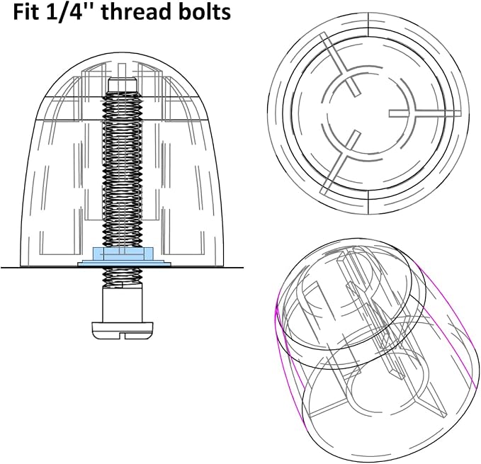 4 Packs Universal Toilet Bolt caps, Toilet Floor Bolt Covers, Toilet Screw - Image 4