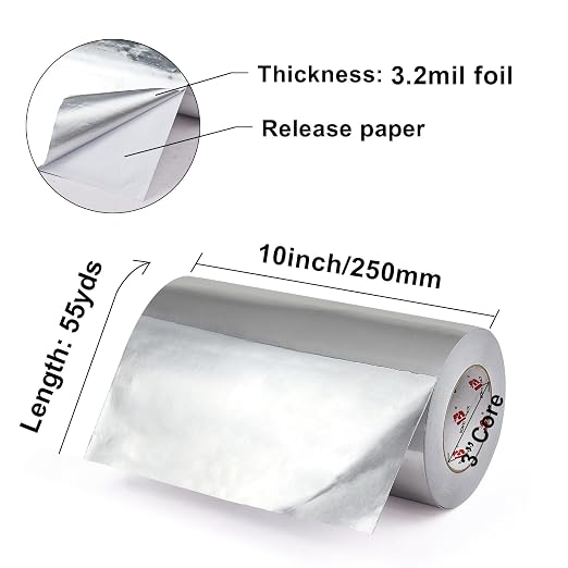 BOMEI PACK 10 Inch Aluminum Foil Tape, Heavy Duty Metal Foil Duct Tape - Image 2