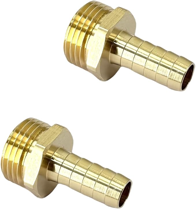 2 Pcs 1/2" PEX Male x 3/4" GHT Male Connector, Brass Pex to GHT Fitting Hose by Smsucfuda