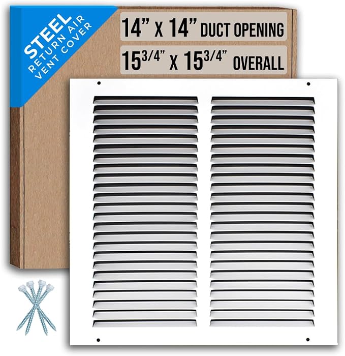 Fits 14x14 Duct Opening | Steel Return Air Grille by Handua | Vent Cover Grill by Handua