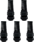 5Pcs NPT 3/4" IP68 Waterproof Cable Gland Flex Spiral Strain Relief Black Nylon by LeMotech