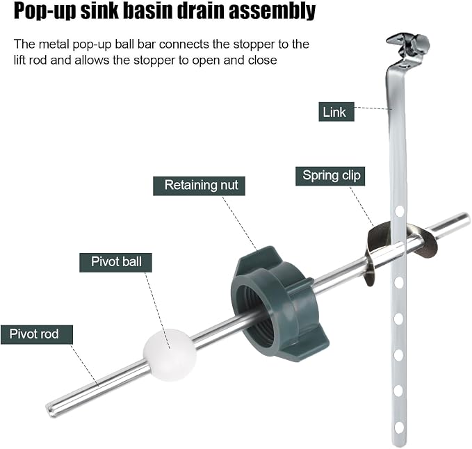 4pcs Sink Drain Parts, Lavatory Pop Up Center Piece Assembly - Image 4