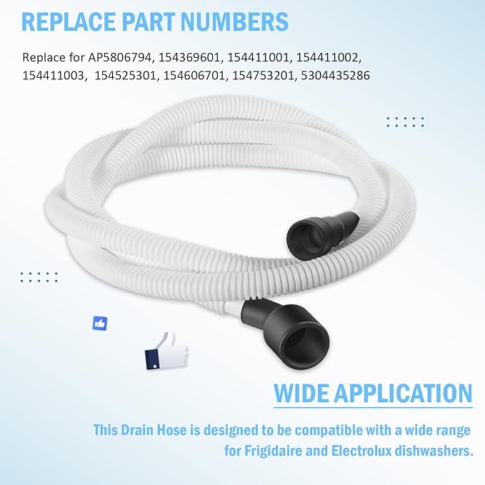 807117001 Drain Hose for Frigidaire and Electrolux dishwashers, Replace - Image 4