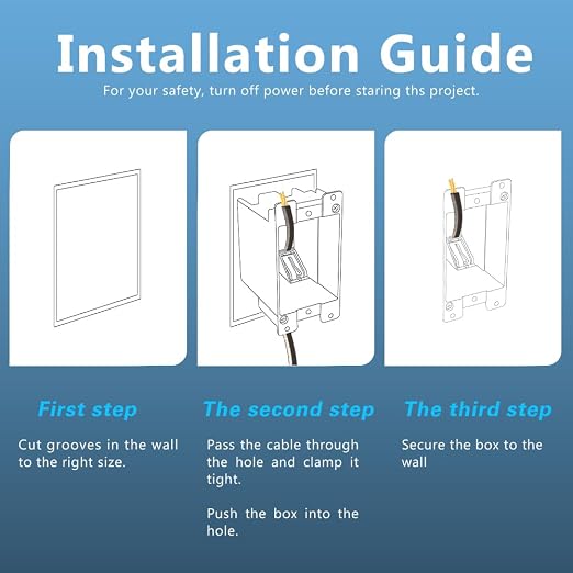 Single Gang Electrical Outlet Box, 3 Pack, ETL Listed | Features 4-1/3-in - Image 3