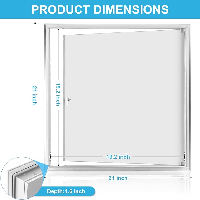20 x 20 Inch Heavy Duty Steel Drywall Access Panel, Thick Reinforced Flush - Image 2