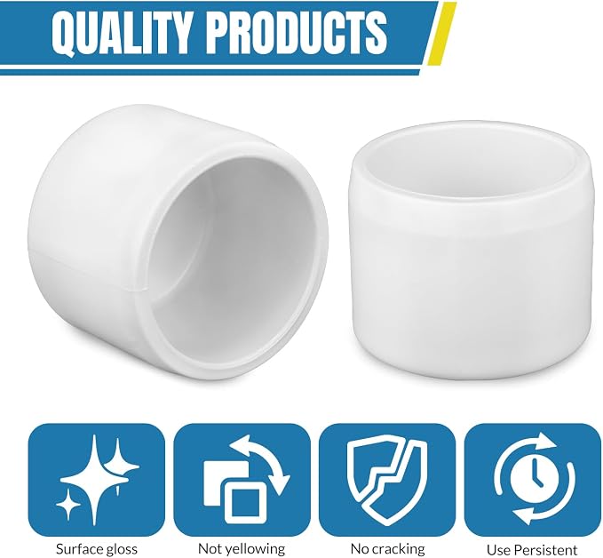 20 Pack 1Inch PVC Pipe End Cap Fitting, Pipe End Cap Plug Adapter Schedule 40 - Image 5