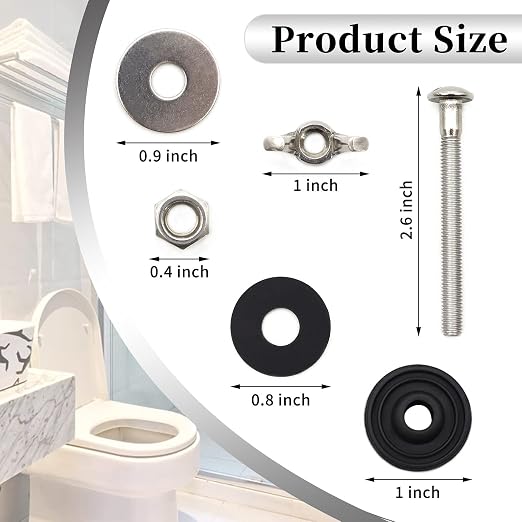 Universal Toilet Tank to Bowl Bolts Kit, Heavy Duty Toilet Bolts, Waterproof - Image 3