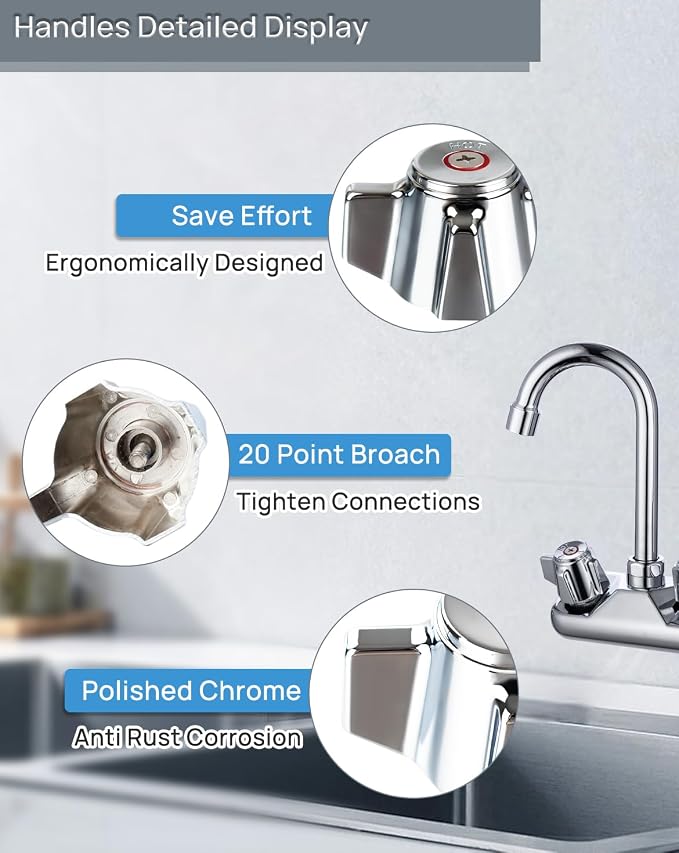 Commercial Faucet Handle Replacement Kit Outdoor Faucet Handles 0.43 Round Stem - Image 2
