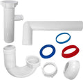 White 1-1/2" Kitchen Sink Drain P-Trap Plumbing Kit, J-Bend by Unknown