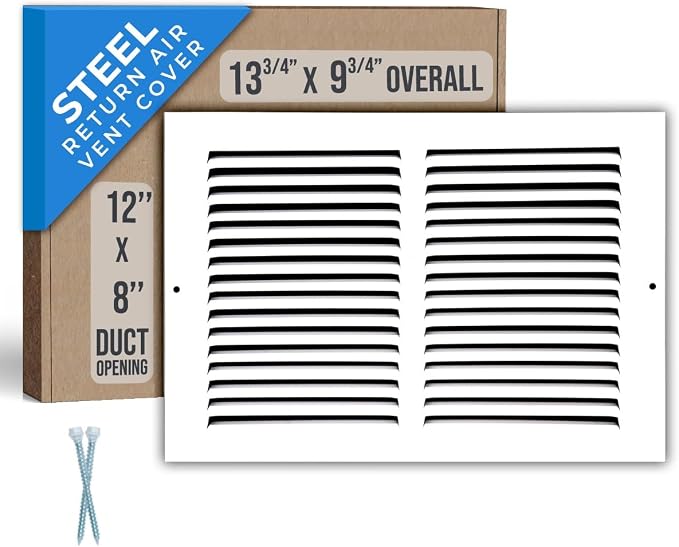 Fits 12x8 Duct Opening | Steel Return Air Grille by Handua | Vent Cover Grill by Handua