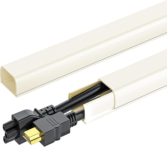 Yecaye 142in Wall Cord Hider for 2-3 Cords, W0.94in H0.47in, On-Wall Cord Cover by Yecaye
