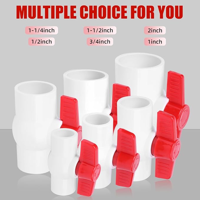 YADIAN 2 Pack 2'' PVC Ball Valves, T-handle Water Shut-Off Ball Valve Slip - Image 5