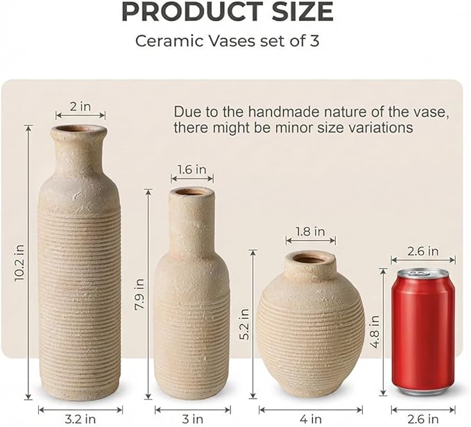 Rustic Farmhouse Vase Set of 3 - Image 2