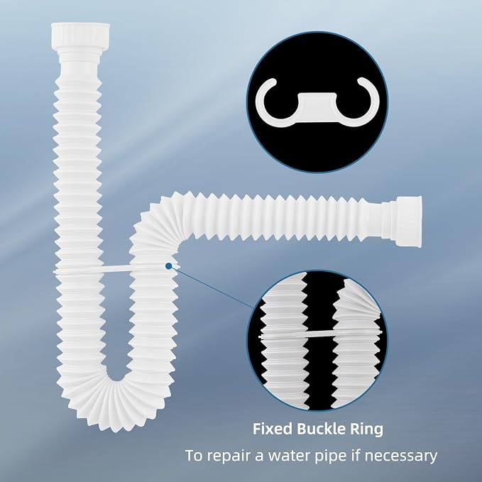 Sink Drain Pipe, Flexible Sink P-Trap Pipe - Image 4