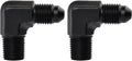 EVIL ENERGY 3AN to 1/8" NPT Male 90 Degree Fitting Aluminum Balck 2PCS by EVILENERGY