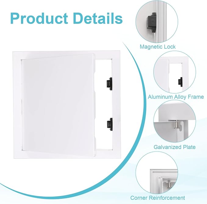 PATIKIL Drywall Access Panel 13x13 Inch, Aluminum Frame Wall Hole Cover - Image 3
