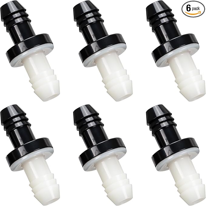 3/8" One Way Inline Check Valve Plug-in Barb Non Return Valve ABS Plastic Water by AxiSculpt